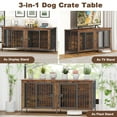 thumbnail image 6 of POAO 63"L Dog Crate Furniture for 2 Dogs, Heavy Duty Double Dog Crates for Mideum Dogs(20-35 Pounds), Dog Kennel Furniture Indoor as TV Stand, Brown, 6 of 7