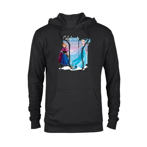 Disney Frozen Elsa & Anna Celebrate the Season Together Fall - Pullover Hoodie for Adults - Customized-Black
