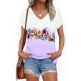 thumbnail image 2 of Work Blouses for Women Office Professional Short Sleeve Womens T Shirts Loose Fit Short Sleeve Button Up Shirts for Women Cropped, 2 of 4
