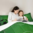 thumbnail image 5 of Manfei Football Sport Full Size Comforter Sets,Boys Ball Game Bedding Comforter Set,Green Black Bedding Sets For Kids,Ultra Soft Home Decor,3-Piece, 5 of 8
