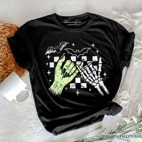 Monster Skeleton Pinky Promise T-Shirt, Funny Spooky Halloween Tee