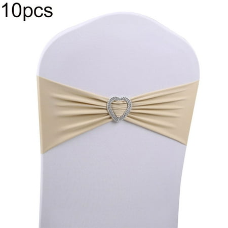 

AerDream 10Pcs Elastic Bowknot Band Party Chair Sash Cover Belt Wedding Banquet Decor