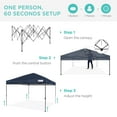 thumbnail image 3 of Best Choice Products 10x10ft Easy Setup Pop Up Canopy w/ 1-Button Setup, Wheeled Case, 4 Weight Bags - Navy Blue, 3 of 10