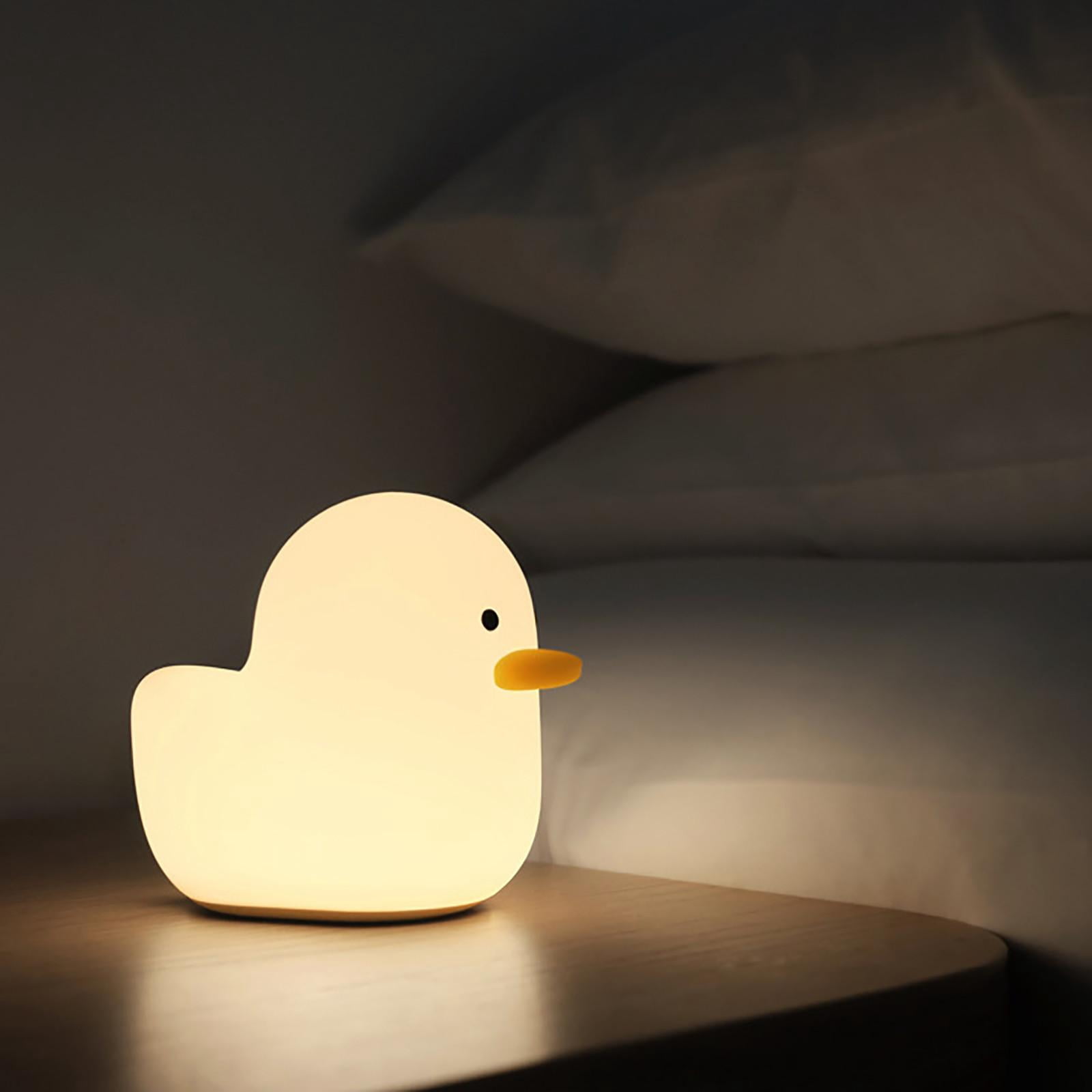 Duck Silicone Night Light, Rechargeable USB Timing Tap Control, 1 Pack With Charging Cable, Soft Warm Cute Nursery Night Light for Bedroom Bedside Baby Kids Room Dorm Desk