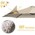 thumbnail image 4 of YODOLLA Parasol de Patio Double Face de 15 Pi Grand Parasol d'Extérieur - Beige, 4 of 8