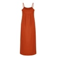 thumbnail image 5 of LYXSSBYX Summer Dresses for Women 2024 Women Casual Slim Suit Long Dress Solid Color Loose Sleeveless V-Neck Camisole Dress, 5 of 6