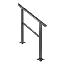 Outdoor Handrail 36 x 35", Aluminum Stair Handrail 165LBS, Fits 2-3 Steps - Adjustable Stair Railing for Porch, Garden, Deck - with Screw Kit