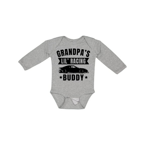 Inktastic Grandpas Lil Racing Buddy Boys or Girls Long Sleeve Baby Bodysuit
