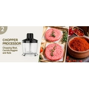 Immersion Blender, 1100W Electric Mixer Handheld, 5-in-1 Stick Blender with Chopper, Blender for Kitchen with 600ml Beaker