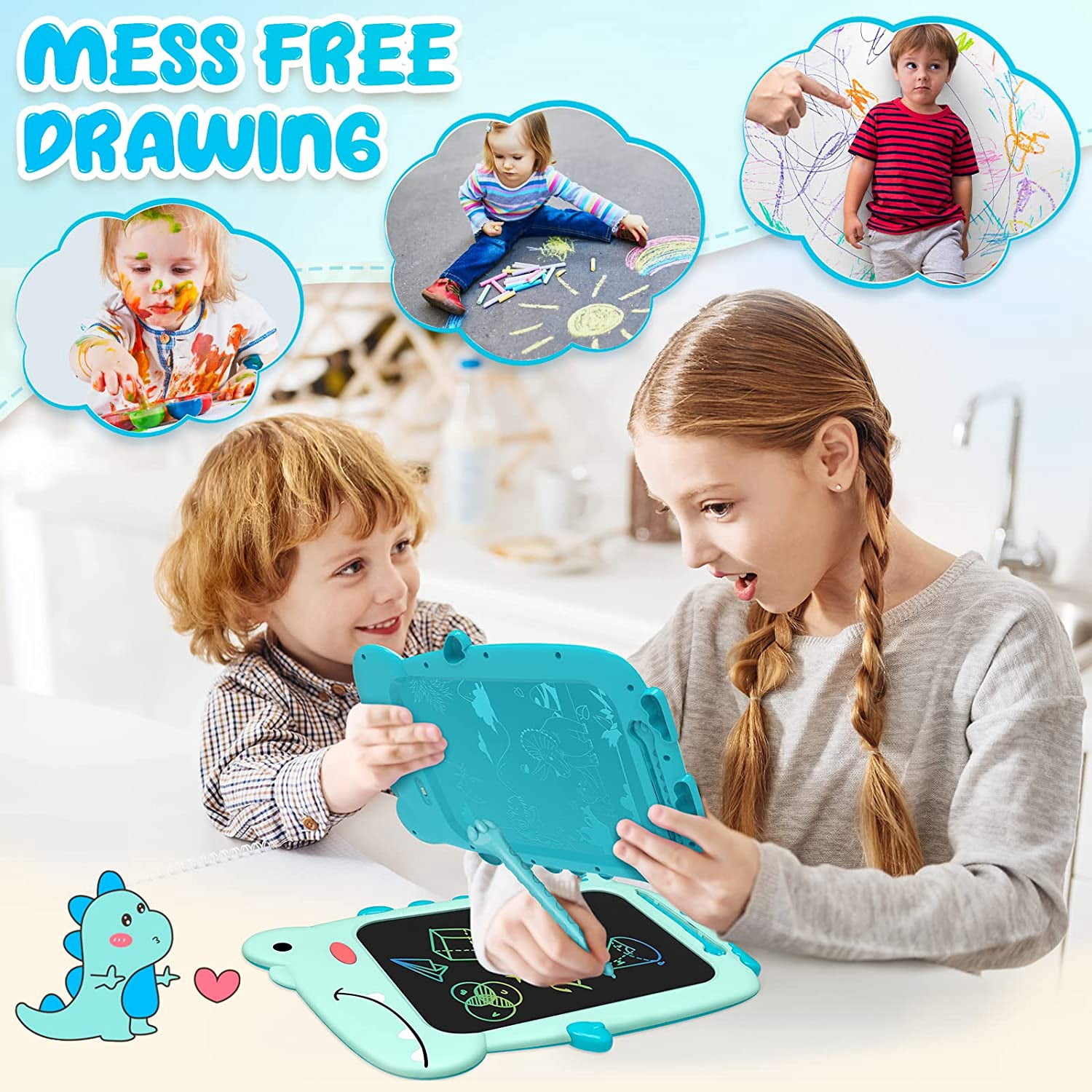 CHEERFUN LCD Writing Tablet for Kids Gift, 10" Dinosaur Doodle Board Toddlers Toys for Boys Girls