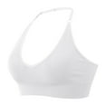 thumbnail image 2 of Sports Bras For Women Halter Tops Deep V-Neck Blackless Sports Bra, Strappy Criss Cross Padded Cups Adjustable Spaghetti Straps Workout Yoga Crop Top Sleeveless Summer Tops For Women Trendy White,M, 2 of 5