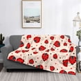 thumbnail image 2 of Naloa Red Ladybug Flannel Blankets - Thick and Warm Blanket for Winter, Soft Fuzzy Plush King Blanket for All Seasons60"x50", 2 of 6