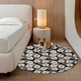 thumbnail image 4 of Vintage Flowers Round Area Rug 5ft Washable Large Round Rug for Living Room, Soft Non-Slip Circle Rugs for Dining Room, Black Farmhouse Pastoral Chic Floral Floor Carpet for Bedroom Entryway Office, 4 of 8