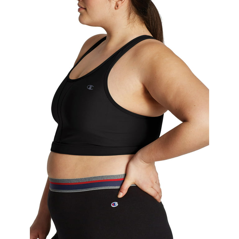Champion Women's Plus-Size Vented Compression Sports Bra, Black, 2X Large  at  Women's Clothing store