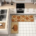 thumbnail image 4 of Fall Pumpkin Kitchen Mats Set of 2, Non-Slip Absorbent Rug and Door Mats, Seasonal Autumn Maple Leaves Decorative Kitchen Floor Mat 17x29 and 17x47 Inch DM087, 4 of 6
