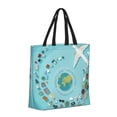 thumbnail image 2 of Xecao Travelling on Airplane for Tote Bag: spacious with inner pockets, ideal for work, shopping, or travel., 2 of 9