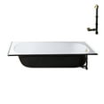 thumbnail image 5 of Streamline L-100-03-L-PBR 60 in. x 30 in. Porcelain-Enameled Steel Alcove Bathtub in Glossy White, With External Left Drain in Polished Brass, 5 of 11