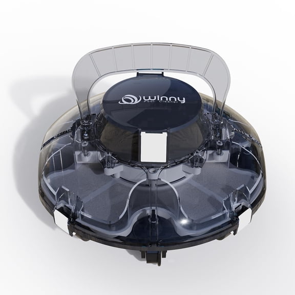 WYBOT Cordless Robotic Pool Cleaner, Lasts 80 Min, Automatic Vacuum for Above-Ground Pools up to 645 Sq.ft,Portable, Self-Parking, Transparent Black