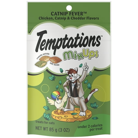 UPC: 0023100101552 | Temptations MixUps Crunchy and Soft Cat Treats Catnip Fever Flavor 3 oz. Pouch