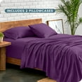 thumbnail image 6 of Bare Home Luxury Bed Sheet Set - Premium 1800 Collection - 4 Piece - Twin-XL, Plum, 6 of 8