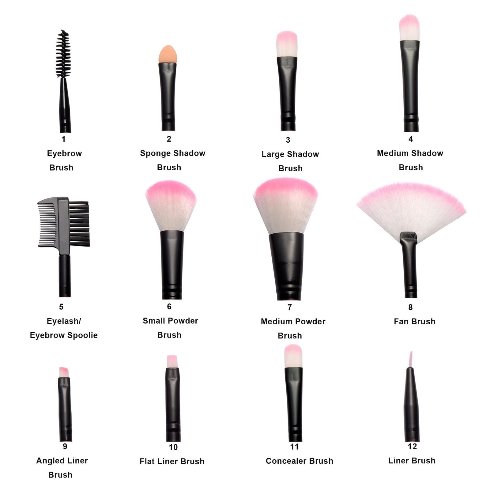 Zodaca 12pcs Professional Cosmetic Makeup Brushes Brush Set Kit