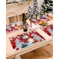 thumbnail image 4 of Christmas Placemats Set of 6 Snowman Table Mats, Xmas Tree Winter Holiday Seasonal Holiday Outdoor Dining Table Place Mats for Home Party Decoration(Red and White, 12"x18"), 4 of 5