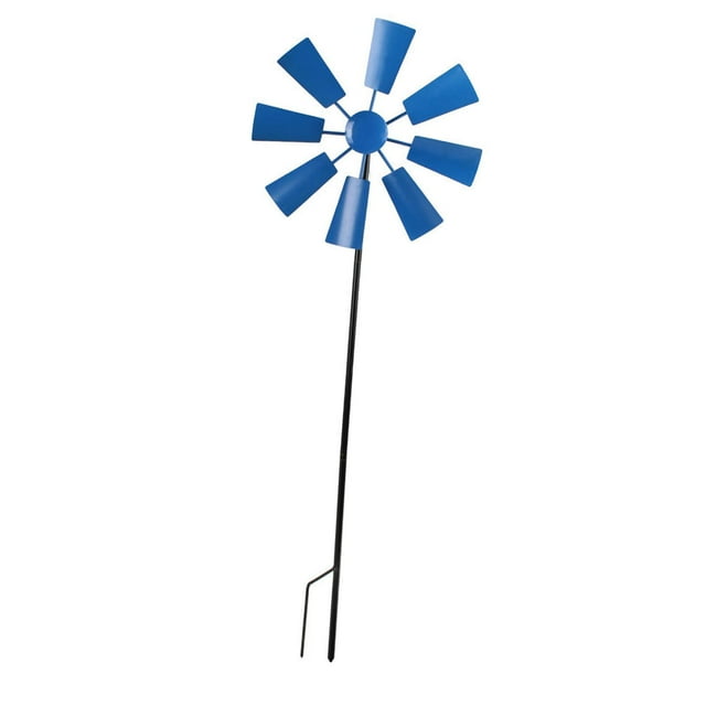 Molinillos de viento decorativos para césped, juguetes de viento, de escultura de viento giratorio de 360 grados para adornos de Azul DYNWAVEMX Molino de viento al aire libre