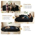thumbnail image 5 of TesNus Convertible Sofa Bed 79.5", Deep Seat Sparkling Chenille Fabric with 2 Pillows, Black, Living Room Studio Office, 5 of 9