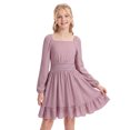 thumbnail image 4 of IBTOM CASTLE Teen Girl Sparkly Long Sleeve Formal Party Dress Junior Christmas Halloween Glitter Holiday Dress Tween Fancy Birthday Sneaker Ball Gown Pink, 4 of 7
