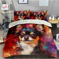 thumbnail image 2 of 3 Pieces Duvet Cover Set Chihuahua Dog 3D Print Bedding 1 Duvet Cover 2 Pillowcases Natural Animals Comforter Sets Soft Breathable for Boys Girls Children q3yhMy, 2 of 5