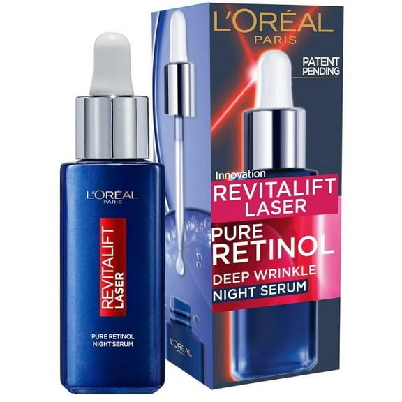 L'Oreal Paris Revitalift Triple Power LZR Retinol Night Serum For Face, With 0.3% Pure Retinol, Moisturizes Skin and Eliminates Deep Wrinkles, For All Skin Types, 30ml