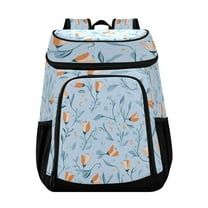 36 Can Capacity Insulated Backpack Cooler Lunch Bag for Picnics, Camping Small Tulips Pattern