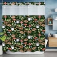 thumbnail image 6 of Pastoral Plant No Hooks Shower Curtain with Snap-in Liner Mushroom Frog Coffee Green Background Shower Curtains for Bathroom, Waterproof, Easy Install, Washable 66"x72", 6 of 9