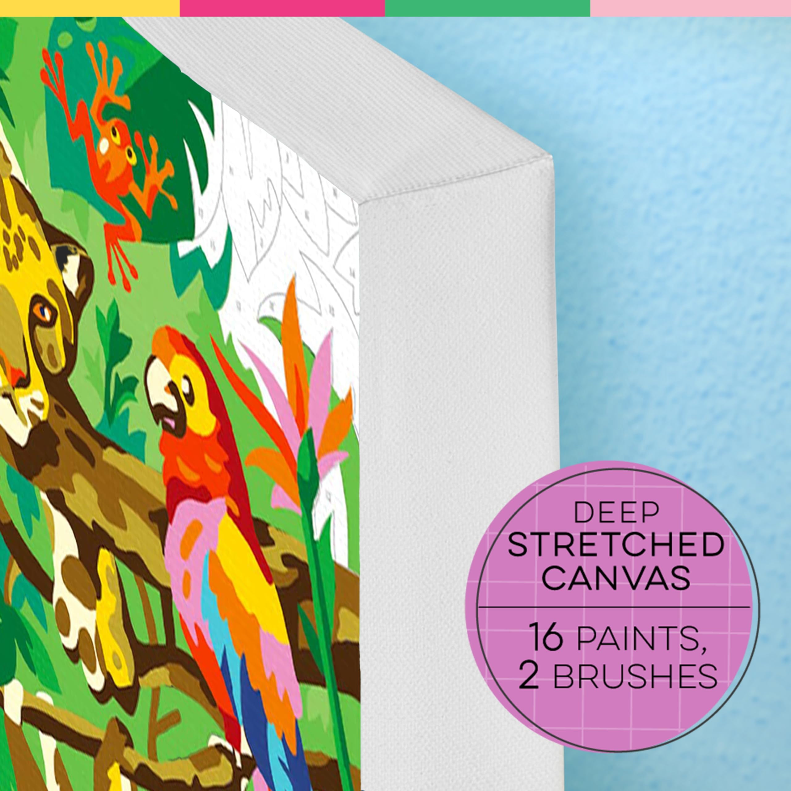Bright Stripes iHeartArt Paint By Number Kit - Tropical Jungle