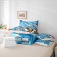 thumbnail image 6 of Manfei Cute Seashell 7pcs Queen Bedding,Blue Sea Waves Bedding Comforter Set Queen,Reversible, 6 of 8