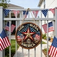 thumbnail image 1 of America Wooden Hanging Sign Patriotic Round Wall Decor For Home And Porch, 1 of 6