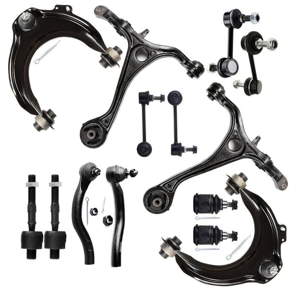 SCITOO 8pcs Fit 2009-2012 For Dodge Caliber 2007-2017 For Jeep Compass 2007-2017 For Jeep Patriot Front Sway Bars Lower Ball Joint Tie Rod Ends Complete Suspension