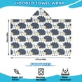 thumbnail image 2 of Black Cute Hedgehog Pattern Hooded Bath Towel，50"x30" for Ages 3 To 12 Kids, Quick Dry Lightweight Soft Microfiber Hood Beach Towel Cover Up for Kids, 2 of 7