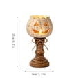 thumbnail image 2 of Byndra Fall White Pumpkin Candle Holder, Distressed Wood Pedestal Tealight Stand with Scalloped Rim, Vintage Thanksgiving Table Decor for Mantel, Dining Table, Entryway, 2 of 7