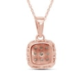 thumbnail image 4 of 1/3 Carat Round Cut Lab Created Moissanite Diamond Cluster Pendant Necklace In 14K Solid Rose Gold Jewelry For Women With 18" Chain (G-H Color, VVS1 Clarity, 0.33 Cttw), 4 of 7