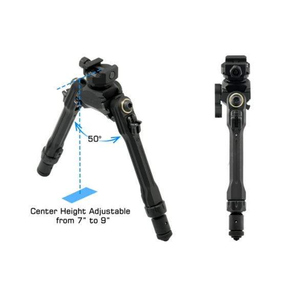 UTG PRO TBNR Bipod, 7"-9" Center Height, Picatinny