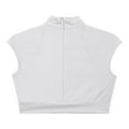 thumbnail image 6 of iixpin Kids Girls Crop Top for Jazz Dance Performance Athletic Figure Skating Tank Vest Gymnastics T-Shirts White 6, 6 of 7