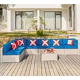 thumbnail image 1 of COSIEST Outdoor Patio Furniture 8 Piece Beige Wicker Sectional Sofa Set, 1 of 6