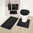 thumbnail image 1 of 7 Pieces Luxury Bath Complete Rug Set and Solid Ceramic Bathroom Accessories New Innovate Rock Design (Black Jet), 1 of 2