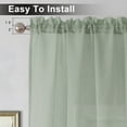 thumbnail image 3 of OVZME Dolly Sage Green Sheer Curtains 45 Inches Length 2 Panels,Faux Linen Texture Breathable Gauzy Short Curtains for Living Room/Bedroom Solid Rod Pockets Window Small Drapes for Kitchen,30x45 Inch, 3 of 7