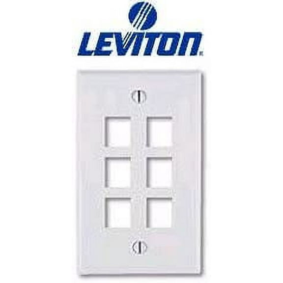 Leviton QuickPort Single-Gang 6-Port Wallplate-Almond 40806-ACP (pack of 5)