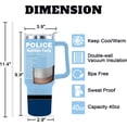 thumbnail image 4 of 40oz Police Tumbler with Lid, Straw & Handle - Insulated Cup for Officers - Appreciation Gift for Men & Women, 4 of 6