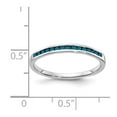 thumbnail image 2 of Real 14kt White Gold Blue Diamond Channel Band Size: 6; for Adults and Teens; for Women and Men, 2 of 2
