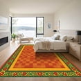 thumbnail image 3 of ODIKA 2'x3' Machine Washable Non-Slip Area Rug, Geometric Burnt Orange High Traffic Rug, Orange, 1050404, 3 of 7
