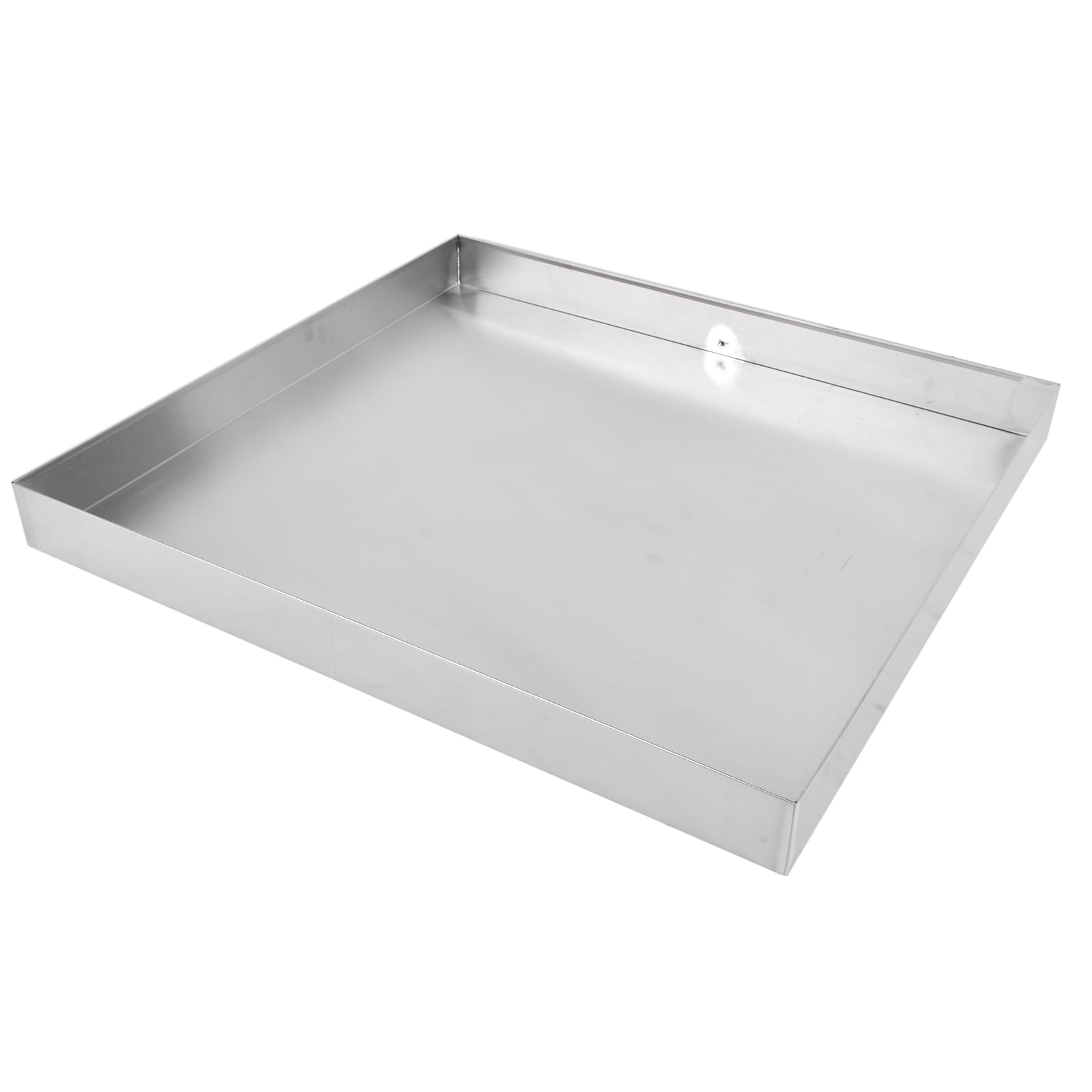 GELUOXI 27 x 25 x 2.5 Inch Washing Machine Pan Stainless Steel Washing Machine Drain Pan Heavy Duty Compact Washer Drip Tray with Drain Hole & Hose Adapter